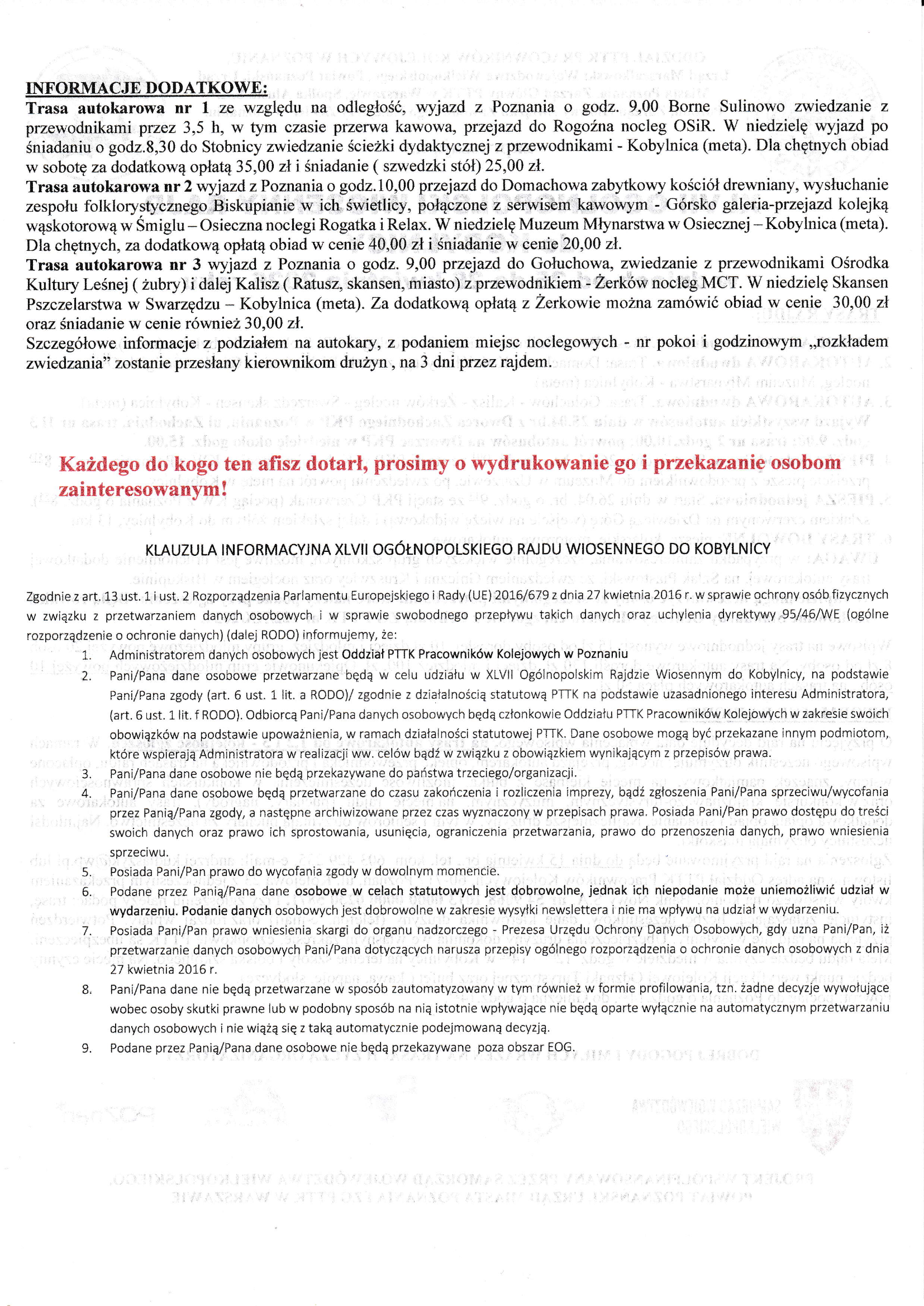 XLVII OGÓLNOPOLSKI WIOSENNY RAJD do KOBYLNICY